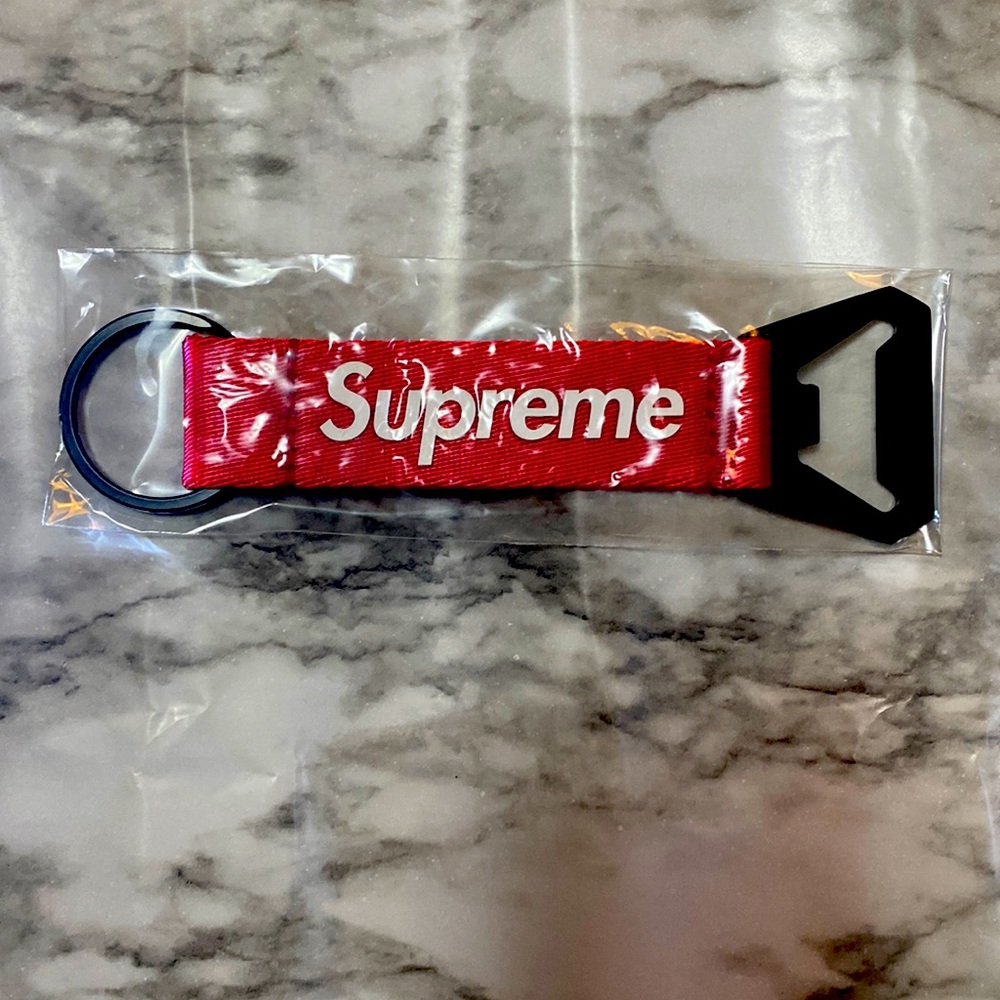 Supreme bottle opener keychain